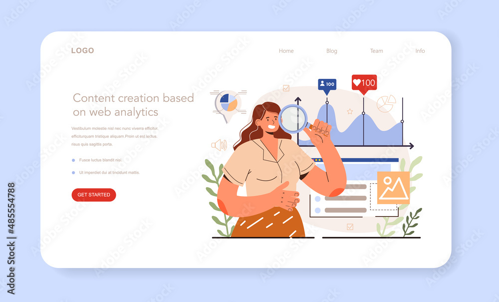 Poster content creation based on web analytics. content manager guidance.