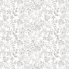 Fototapeta premium draw seamless floral pattern lines