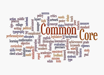Word Cloud with COMMON CORE concept, isolated on a white background