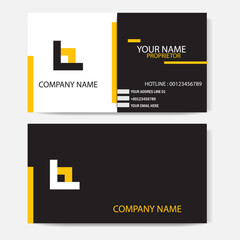 Fototapeta na wymiar yellow and black modern business card