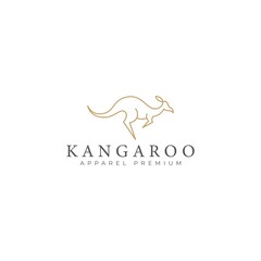 Kangaroo icon logo design vector illustration. Australia animal identity sign with simple luxury style.