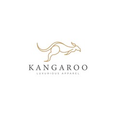 Kangaroo icon logo design vector illustration. Australia animal identity sign with simple luxury style.
