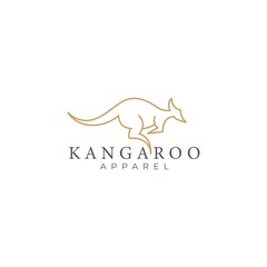 Kangaroo icon logo design vector illustration. Australia animal identity sign with simple luxury style.