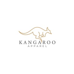 Fototapeta premium Kangaroo icon logo design vector illustration. Australia animal identity sign with simple luxury style.