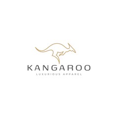 Kangaroo icon logo design vector illustration. Australia animal identity sign with simple luxury style.