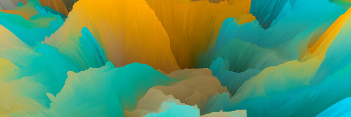 Colorful abstract background, fantasy mountains, texture of alien planet, abstract surface texture. 3d illustration