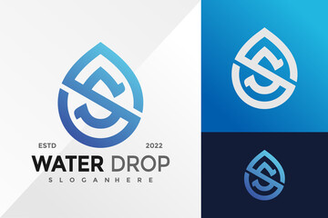 S Letter Water Drop Logo Design Vector illustration template