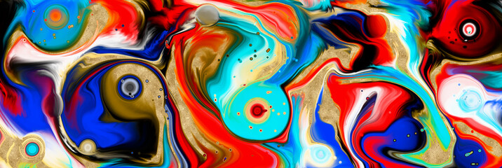 Abstract bacground. Multicolor Acrylic pour fluid art. 3d illustration