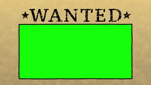 Wild West Wanted with Green Screen and Paper Texture