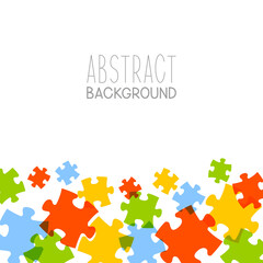 Abstract background with color puzzle horizontal border 2