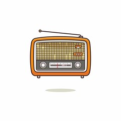 Illustration vector graphic of Radio. Radio minimalist style isolated on a white background. The illustration is suitable for web landing pages, banners, flyers, stickers, cards, etc.