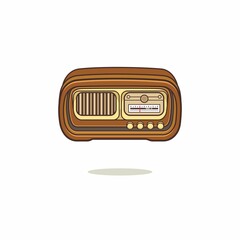 Illustration vector graphic of Radio. Radio minimalist style isolated on a white background. The illustration is suitable for web landing pages, banners, flyers, stickers, cards, etc.