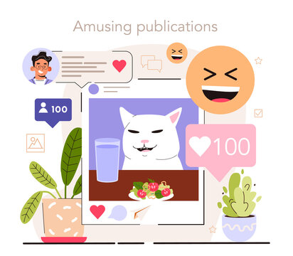 Amusing publication. Content strategy development. Social media content