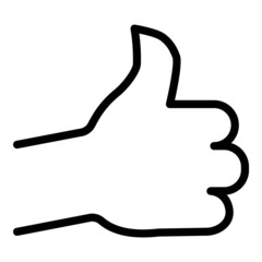  Thumbs Up Cartoon Flat Icon Isolated On White Background