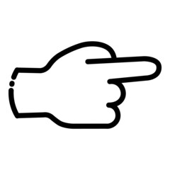 Hand Pointer Flat Icon Isolated On White Background