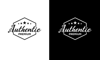 authentic emblem label logo design template illustration