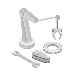 Physics and mechanics school subject. School education concept isometric vector illustration