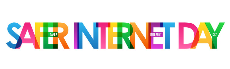 SAFER INTERNET DAY colorful vector typography banner