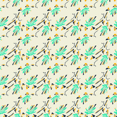 Seamless vector pattern with abstract repeat flowers