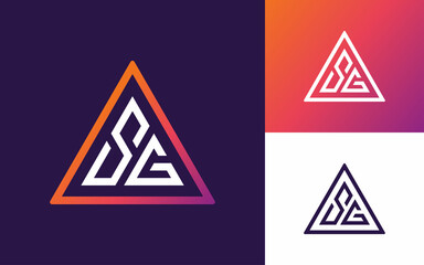 Modern Monogram Logo with Initial Letter S G for Company or Sports Team