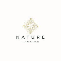 Luxurious Nature, leaf, tree or flower  botanical logo icon design template flat vector