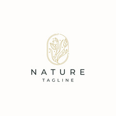 Luxurious Nature, leaf, tree or flower  botanical logo icon design template flat vector 