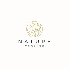 Luxurious Nature, leaf, tree or flower  botanical logo icon design template flat vector 