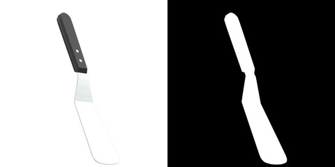 3D rendering illustration of a small kitchen spatula
