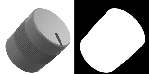3D rendering illustration of a small knob
