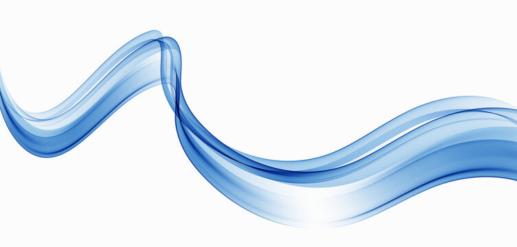 Blue swirl flow of transparent lines.Blue wave flow background.Wave blue object for design.