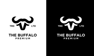 abstract black buffalo head logo design © Alpha Vector