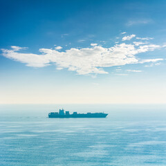 Obraz premium cargo ship stand at sea