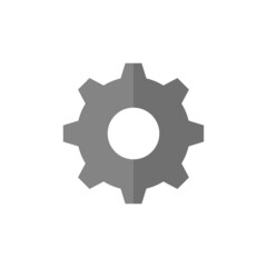Gear grey flat vector icon