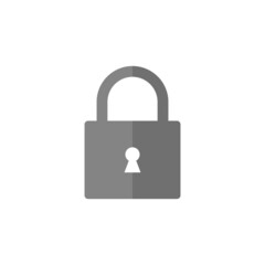 Lock grey flat vector icon
