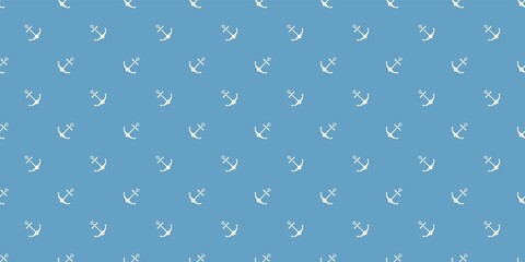 Nautical seamless pattern with geometric ship anchors
