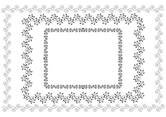 唐草模様のフレームイラストセット