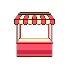 Simple food stall vector illustration isolated on white background