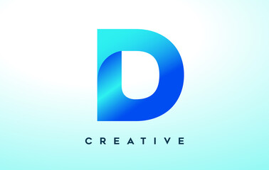 Blue D Letter Logo Design with Stylized Look and Modern Design for Business Company Logo