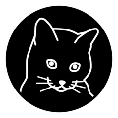 Cat Flat Icon Isolated On White Background