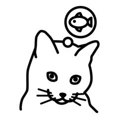 Cat Fish Food Flat Icon Isolated On White Background