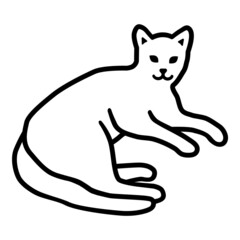 Cat Flat Icon Isolated On White Background