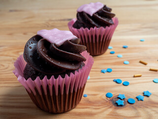 Red velvet cupcakes for Valentines day.