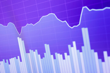 stock exchange board background with financial data analysis graph 