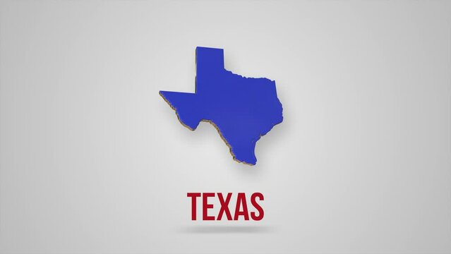 Texas state map outline animation. Motion graphics.