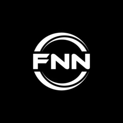 FNN letter logo design with black background in illustrator, vector logo modern alphabet font overlap style. calligraphy designs for logo, Poster, Invitation, etc.