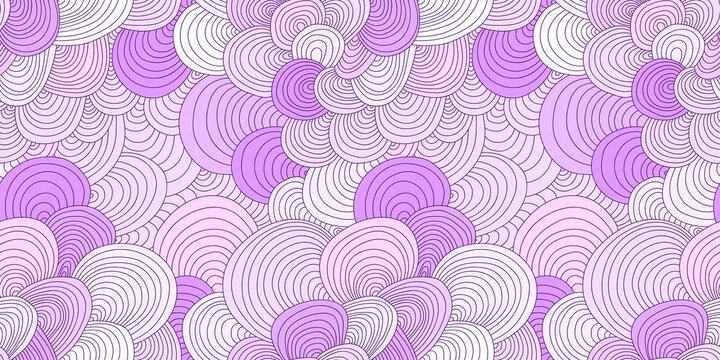 Vector geometric purple seamless pattern  with intersecting stripes floral background. Vector Lunar violet and pink seamless texture with abstract flowers  background with hand drawn graphic. 