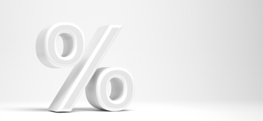 sale percent symbol in front of background - 3D Illustration
