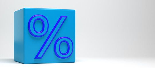 sale percent symbol in front of background - 3D Illustration