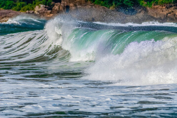 Waves on the beach of the north coast of Sao Paulo, Brazil
