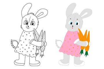 Obraz premium Children's coloring book with a hare